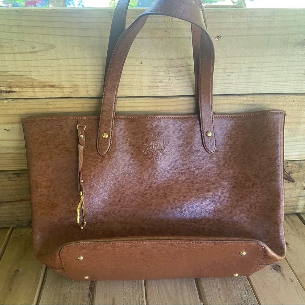 Ralph Lauren brown leather tote bag